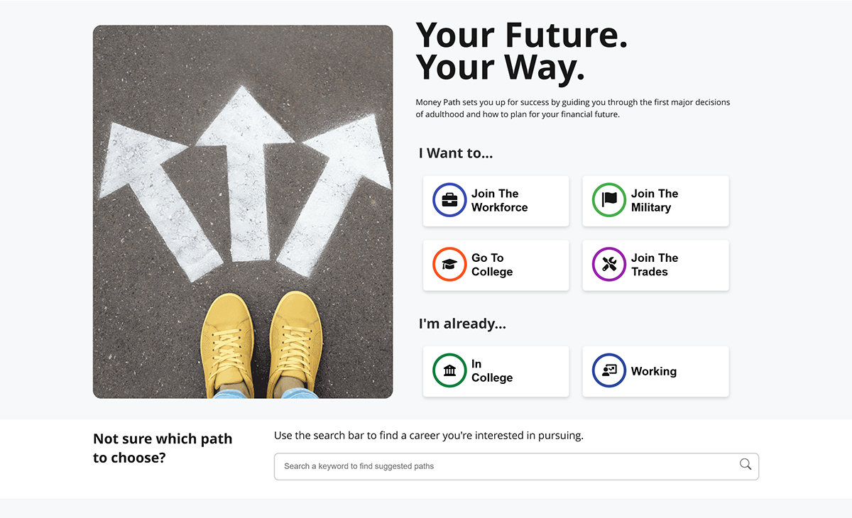Choosing a path screen